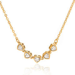 Zircon Necklace Set Sweater Chain Light Luxury Stainless Steel necklace for Women