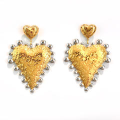 18KG mix color geometric heart circel stainless steel earrings dangle earrings