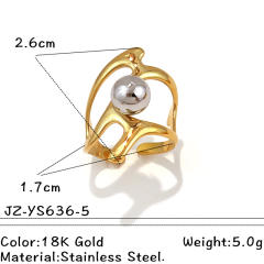 304 stainless steel rings mix color bead gemoetric line finger rings