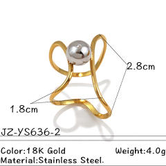 304 stainless steel rings mix color bead gemoetric line finger rings