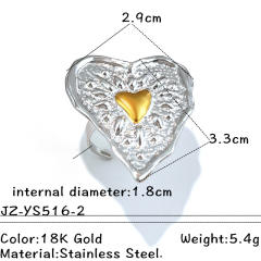 Mix color hot sale stainless steel rings heart flower rings for women