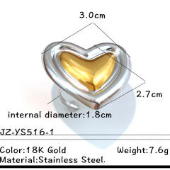 Mix color hot sale stainless steel rings heart flower rings for women