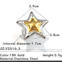 Mix color hot sale stainless steel rings heart flower rings for women