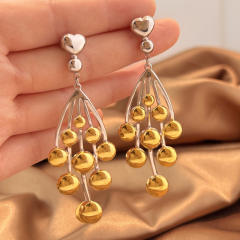 18KG mix color geometric heart circel stainless steel earrings dangle earrings