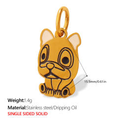 Cute pet heart-shaped dog paw print pendant stainless steel charm diy jewelry accessory
