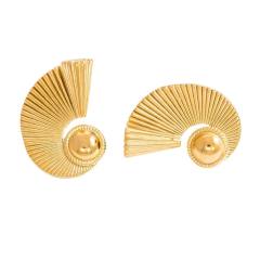 18KG wave shape stripe pattern stainless steel earrings big earrings