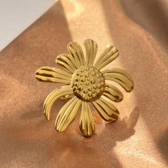 Hot sale holiday vacation flower leaf shape stainless steel rings