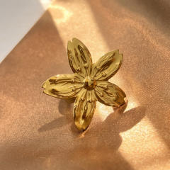 Hot sale holiday vacation flower leaf shape stainless steel rings