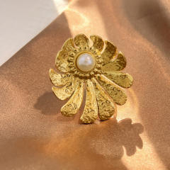 Hot sale holiday vacation flower leaf shape stainless steel rings
