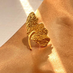 Hot sale holiday vacation flower leaf shape stainless steel rings