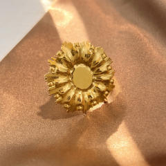 Hot sale holiday vacation flower leaf shape stainless steel rings