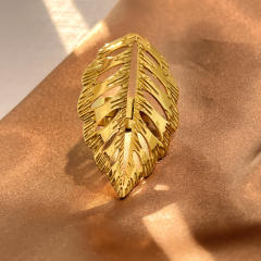 Hot sale holiday vacation flower leaf shape stainless steel rings