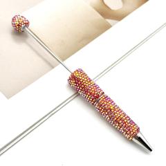 DIY Electroplated Colorful Full Diamond Beaded Pen Colorful Diamond Beaded Ballpoint Pen