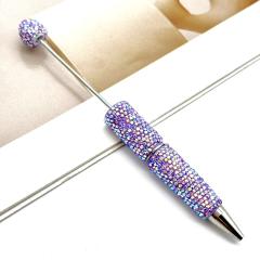 DIY Electroplated Colorful Full Diamond Beaded Pen Colorful Diamond Beaded Ballpoint Pen