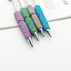 DIY Electroplated Colorful Full Diamond Beaded Pen Colorful Diamond Beaded Ballpoint Pen
