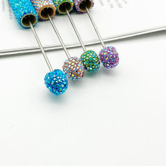 DIY Electroplated Colorful Full Diamond Beaded Pen Colorful Diamond Beaded Ballpoint Pen