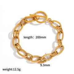 304 Stainless Steel Bracelet 18K Gold-Plated Furnace Vacuum Electroplating chain bracelet
