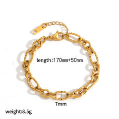 304 Stainless Steel Bracelet 18K Gold-Plated Furnace Vacuum Electroplating chain bracelet
