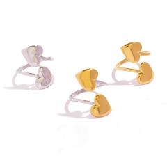 Geometric Love Ring for Women Simple Square Ball Open Ring stainless steel rings