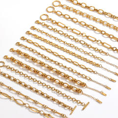 304 Stainless Steel Bracelet 18K Gold-Plated Furnace Vacuum Electroplating chain bracelet