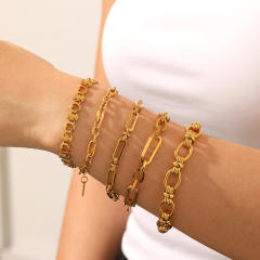 304 Stainless Steel Bracelet 18K Gold-Plated Furnace Vacuum Electroplating chain bracelet