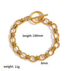 304 Stainless Steel Bracelet 18K Gold-Plated Furnace Vacuum Electroplating chain bracelet