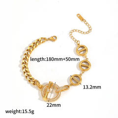 Full Diamond Zircon pig nose Stainless Steel Earrings Necklace Bracelet Jewelry Set