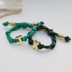 Dopamine Thick Multi-Colorful Rope Glossy Bubble 26 English Letters Women's Bracelet initial bracelet