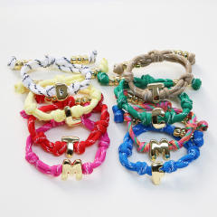 Dopamine Thick Multi-Colorful Rope Glossy Bubble 26 English Letters Women's Bracelet initial bracelet