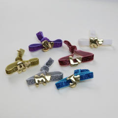 Hot sale gold color copper initial letter charm elastic band bracelet friendship bracelet