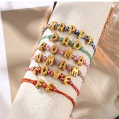 Simple titanium steel letter braided double-layer bracelet versatile letter Valentine's Day bracelet