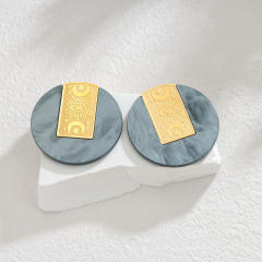 Creative Geometric Round Earrings Irregular stainless steel earrings