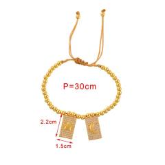 Copper-set zircon square cross heart-shaped bracelet for Valentine's Day