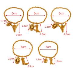 Hot-Selling Designer Hat Pistol Boots New Western Cowboy Series Beaded Bracelet stainless steel bracelet