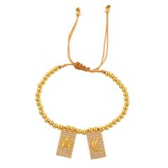 Copper-set zircon square cross heart-shaped bracelet for Valentine's Day