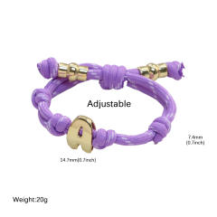 Dopamine Thick Multi-Colorful Rope Glossy Bubble 26 English Letters Women's Bracelet initial bracelet