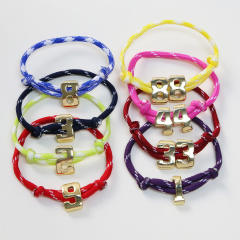 Ins Hot Selling Paracord Colorful Rope High Polished Glossy Lucky Number 0-9 DIY Team Jersey Number Hand Rope Bracelet