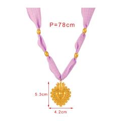 Stainless steel heart starfish moon pendant silk scarf chain necklace for women