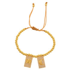 Copper-set zircon square cross heart-shaped bracelet for Valentine's Day