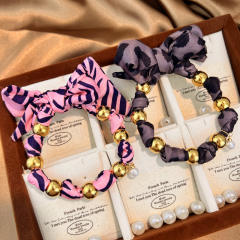 Winter silk scarf stainless steel bead charm bracelet hand jewelry