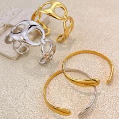 New Stainless Steel Bracelet Geometric Design Photosensitive Surface Bracelet