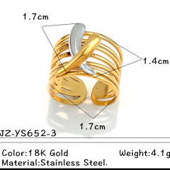 18KG geometric design mix color star heart stainless steel rings