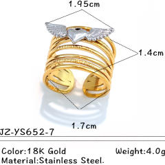 18KG geometric design mix color star heart stainless steel rings
