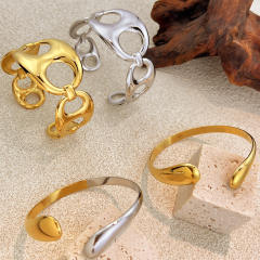 New Stainless Steel Bracelet Geometric Design Photosensitive Surface Bracelet