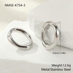 Personalized Geometric Hollow Stainless Steel Necklace Bracelet Earrings Jewelry Set