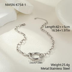 Personalized Geometric Hollow Stainless Steel Necklace Bracelet Earrings Jewelry Set