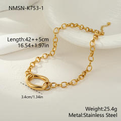 Personalized Geometric Hollow Stainless Steel Necklace Bracelet Earrings Jewelry Set