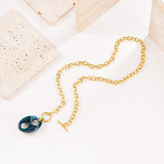 Personalize 18K Gold Bracelet Colorful Resin pig nose Necklace stainless steel necklace bracelet earrings set