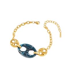 Personalize 18K Gold Bracelet Colorful Resin pig nose Necklace stainless steel necklace bracelet earrings set