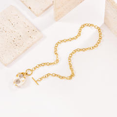 Personalize 18K Gold Bracelet Colorful Resin pig nose Necklace stainless steel necklace bracelet earrings set